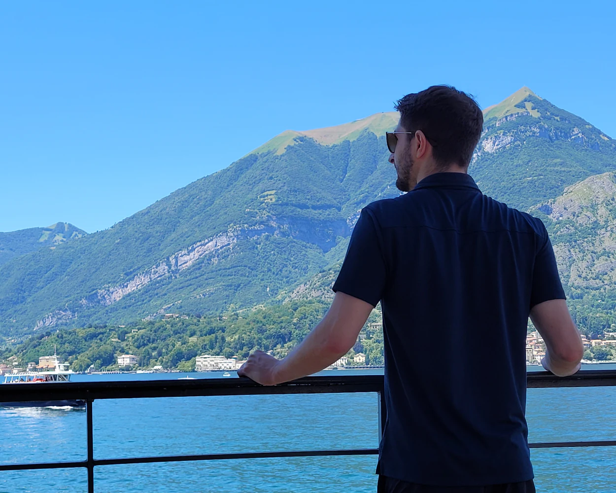 Austin looking out over Lake Como