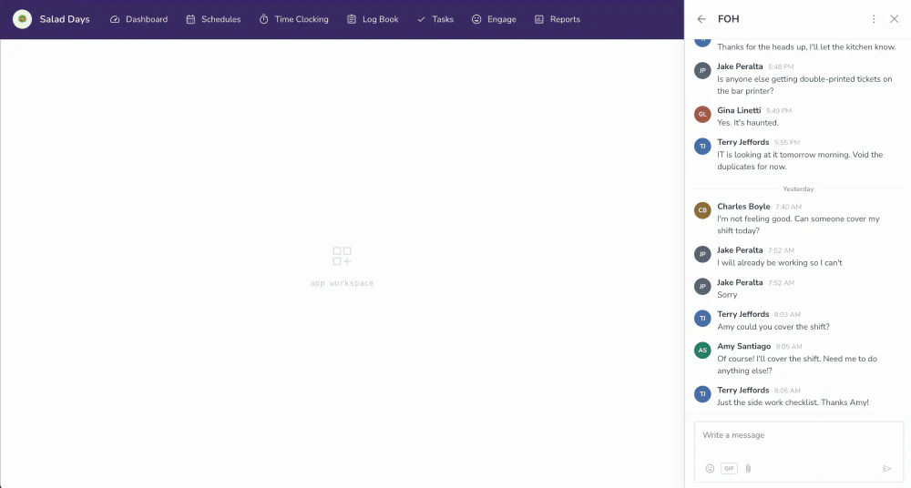 After: modernized conversation view with threaded messages