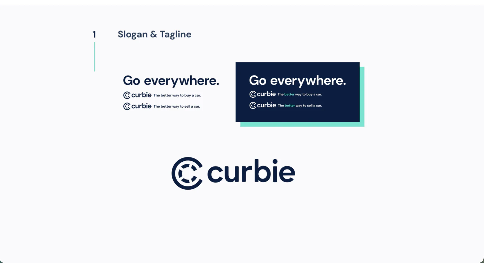 Curbie's rebrand slogan, tagline, and logo
